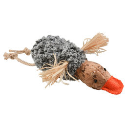 Duvo+ Katzenspielzeug Kork-Ente mit Knisterkörper und Catnip in Grau – Bild 1 von 4