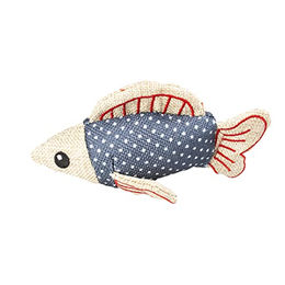 Duvo+ Katzenspielzeug Retro Hai blau aus Stoff mit Catnip – Bild 1 von 5