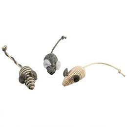Produktbild von Duvo+ Katzenspielzeug Rope kleine Mäuse aus Baumwolle grau 3 Stück