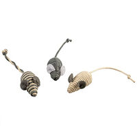 Produktbild von Duvo+ Katzenspielzeug Rope kleine Mäuse aus Baumwolle grau 3 Stück