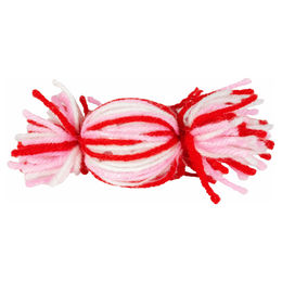 Duvo+ Katzenspielzeug Wooly Bonbon mit Sound aus Wolle in Rot/Weiß – Bild 1 von 5