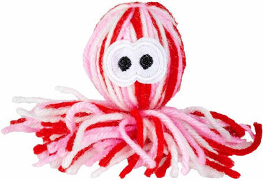 Duvo+ Katzenspielzeug Wooly Oktopus mit Sound Rot/Weiß aus Wolle – Bild 1 von 4