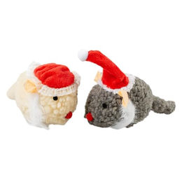 Duvo+ Katzenspielzeug Xmas Wooly Mäuse 2er Set mit Katzenminze bunt – Bild 1 von 3