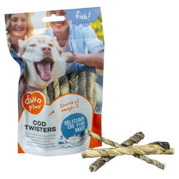Produktbild von Duvo+ Kausnack Kabeljau Twisters hypoallergen und glutenfrei 100 g - 100 g