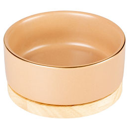 Duvo+ Keramik-Futternapf Stone Timber für Hunde Rosa Beige - 0,45 l – Bild 1 von 2