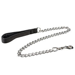 Duvo+ Kettenleine für Hunde mit gepolstertem Griff Schwarz 100 cm - 100 cm – Bild 1 von 4