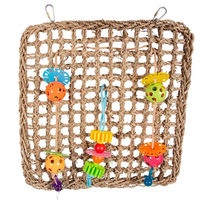 Produktbild von Duvo+ Kletterseil aus Seegras und Heu buntes Vogelspielzeug für Papageien und Vögel