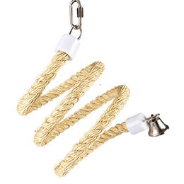 Duvo+ Kletterseil aus Sisal mit Glocke für Vögel Beige Größe S – Bild 1 von 2