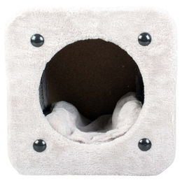 Duvo+ Kratz-Tunnel Square Grau für Katzen mit Kissen und Spielball 30x30x28cm – Bild 1 von 3