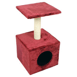 Duvo+ Kratzbaum Christa für Katzen in Bordeaux Rot mit Sisal – Bild 1 von 4