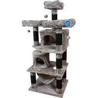 Produktbild von Duvo+ Kratzbaum Cleo für Katzen in Anthrazit mit Hängematte und Spielbällen 60x50x143 cm