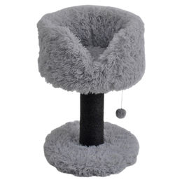 Duvo+ Kratzbaum Fanny grau aus Plüsch für Katzen 40x40x60 cm – Bild 1 von 3