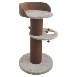 Duvo+ Kratzbaum Gabriel für Katzen beige/orange aus Plüsch 60x60x102 cm – Bild 1 von 3