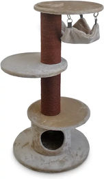 Duvo+ Kratzbaum Giorgia für Katzen beige/orange mit Sisal 60x60x120 cm – Bild 1 von 3