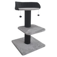 Produktbild von Duvo+ Kratzbaum Gloria für Katzen grau/schwarz mit Plüsch-Spielbällen 60x60x100cm