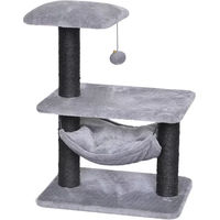 Produktbild von Duvo+ Kratzbaum Tokyo Bridge grau für Katzen mit Hängematte und Spielball 47x34,5x62cm