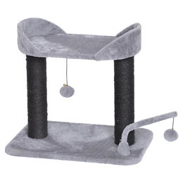 Duvo+ Kratzbaum Tokyo Theatre grau für Katzen aus Plüsch und Sisal 49,5x34,5x46cm – Bild 1 von 3