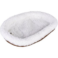 Produktbild von Duvo+ Kuschelbett für Nager aus weißem Schafsfell Oval 32 x 24 cm