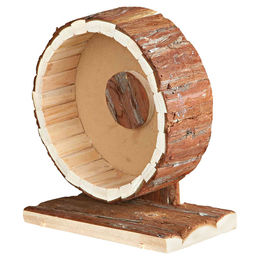 Duvo+ Laufrad aus Holz mit Rinde für Hamster und Nagetiere 20 x 12 x 22,5 cm – Bild 1 von 4