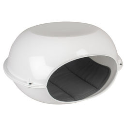 Duvo+ Luna Katzenhöhle Iglu mit Kissen Weiß 57 x 38 x 31 cm – Bild 1 von 3