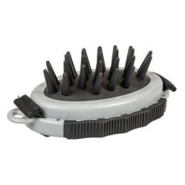 Duvo+ Massage Handbürste aus Gummi für Hunde mit Kurzhaar Schwarz/Grau – Bild 1 von 3