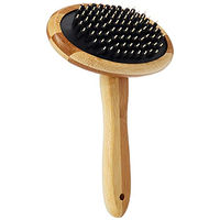 Produktbild von Duvo+ Massagebürste Bamboo für Hunde und Katzen mit Bambusgriff 19x12 cm