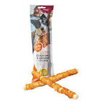 Produktbild von Duvo+ Meat! Zahnpflege-Snack Rindshaut und Huhn Sticks Large für Hunde, getreidefrei und glutenfrei, 2 Stück