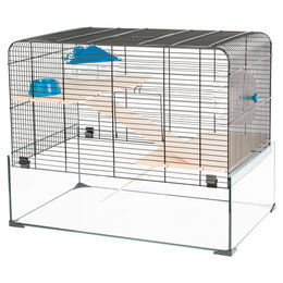 Duvo+ Nagergehege Glassy Glenn für Nagetiere aus Glas und Holz 59x38x47cm – Bild 1 von 3
