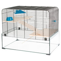 Produktbild von Duvo+ Nagergehege Glassy Glenn für Nagetiere aus Glas und Holz 59x38x47cm