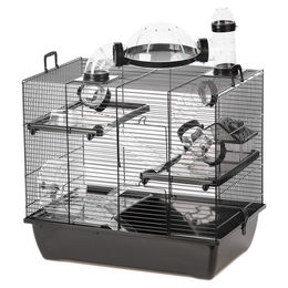 Duvo+ Nagerkäfig Black Rufus für Nagetiere Schwarz 50 x 33 x 44,5 cm – Bild 1 von 5