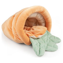 Duvo+ Nagerspielzeug Plüschschlafsack Karottenform für Kaninchen in Orange und Bunt – Bild 1 von 2