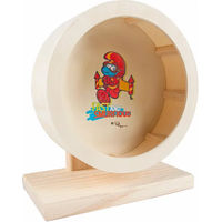 Produktbild von Duvo+ Nagerspielzeug Smurfs Aktivitätsrad aus Holz für Zwerghamster und Mäuse