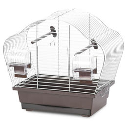Duvo+ Natural Beta Mini Vogelkäfig für kleine Vögel wie Wellensittiche und Kanarienvögel Braun/Zink 36,5x20x34cm – Bild 1 von 4