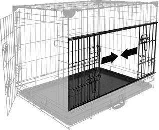 Duvo+ Ninja Edition Hundetransportbox aus Metall mit Schiebetür Schwarz 76 x 53 x 61 cm – Bild 1 von 4