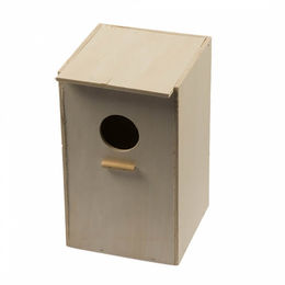 Duvo+ Nistkasten aus Holz für Nymphensittiche vertikal in Natur Beige – Bild 1 von 3