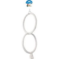 Produktbild von Duvo+ Papagei Schaukel aus Baumwolle mit 2 Ringen Weiß - 50 cm