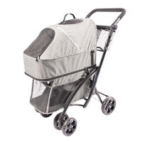 Produktbild von Duvo+ Pet Buggy Deluxe Hundewagen grau aus wasserfestem Nylon für kleine Hunde