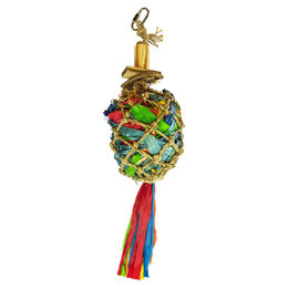Produktbild von Duvo+ Pinata Intelligenzspielzeug für Vögel und Papageien mit Maisblättern, Seegras und Kokos