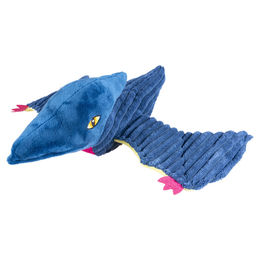 Duvo+ Plüschspielzeug Dino Pteranodon für Hunde aus Cord in Blau – Bild 1 von 4