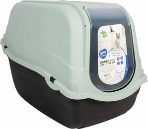 Duvo+ Romeo ECO Katzentoilette mit Haube aus Kunststoff in Grau/Dunkelgrau 57 x 39 x 41 cm – Bild 1 von 2