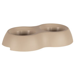 Duvo+ Romina Doppelnapf für Hunde aus Kunststoff in Mocaccino Braun/Beige - 2 x 300 ml – Bild 1 von 2