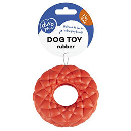 Duvo+ Rubber Bubble Ring Intelligenzspielzeug Leckerli-Spender aus Gummi für Hunde in Orange oder Rot – Bild 1 von 7
