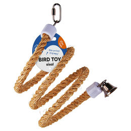 Duvo+ Sisal Kletterseil mit Glocke für Vögel Beige XS – Bild 1 von 2