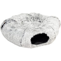 Produktbild von Duvo+ Snug Katzentunnel und Donutbett aus Plüsch in Grau