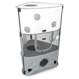 Produktbild von Duvo+ Spielzelt für Katzen grau mit 2 Etagen und Unterschlupf 58x55x90cm