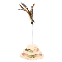 Produktbild von Duvo+ Spin n Play Flower Katzenspielzeug mit Catnip in Holzoptik