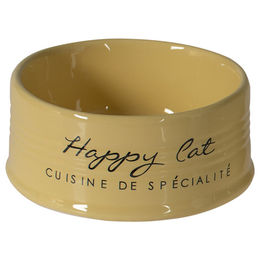 Produktbild von Duvo+ Stone Happy Cat Futternapf aus Keramik Gelb 300ml - 300 ml