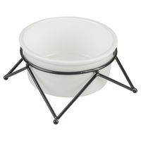 Produktbild von Duvo+ Stone UP Zigzag Futternapf aus glasierter Keramik für Hunde und Katzen Weiß/Schwarz 850ml - 850 ml