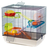 Produktbild von Duvo+ Teddy 2 Gigant Hamsterkäfig für Mäuse und Zwerghamster grau/blau 58x38x55cm