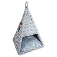 Produktbild von Duvo+ Tipi Oyster Kuschelhöhle für kleine Hunde aus Baumwolle Grau 37x37x55 cm